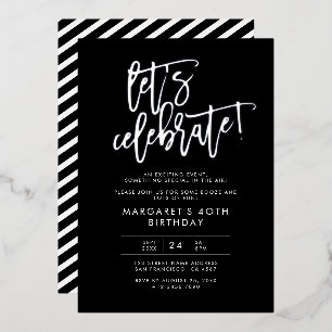 Feiern wir den Geburtstag des modernen Schwarzen S Folieneinladung