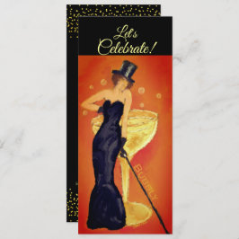 Feiern wir die bemalte Champagner Lady Invitation Einladung