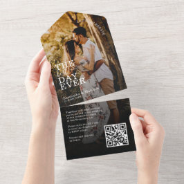 Feiern wir die beste Hochzeit am Tag des Fotos All In One Einladung