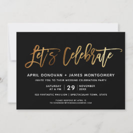 Feiern wir die Brush Typografy Wedding Einladung