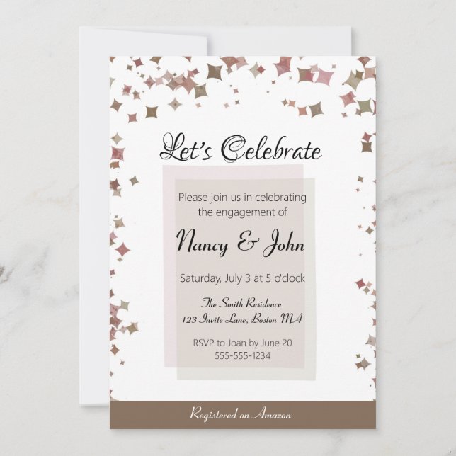 Feiern wir die Einladung zu einer engagierten Part (Vorderseite)