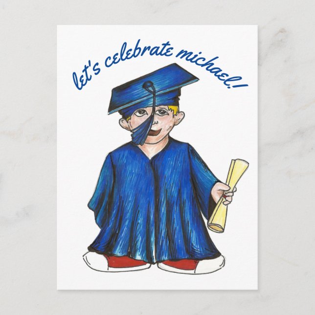 Feiern wir die Einladung zur Graduiertenparty (Vorderseite)