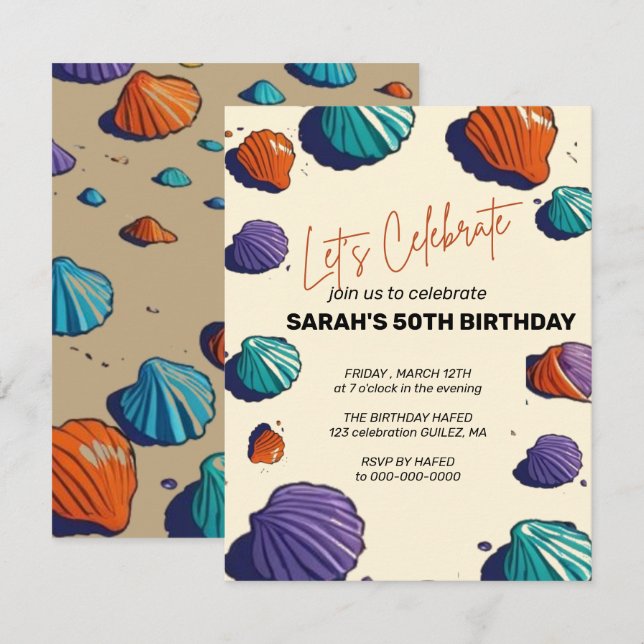 Feiern wir die Einladungs-Vorlage, bearbeitbare Üb Einladung (Vorne/Hinten)