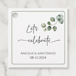 Feiern wir die Eukalyptus-Liebesmarken Geschenkanhänger