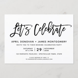 Feiern wir die Hochzeit mit Brush Typografy Einladung