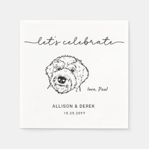 Feiern wir die Hochzeit moderner Niedlicher Hundel Serviette