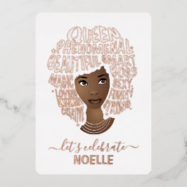 Feiern wir Geburtstag! Ermutigung der schwarzen Fr Folieneinladung