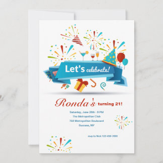 Feiern wir Geburtstagsparty Einladung