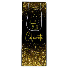 Feiern wir Glam Gold Glitzer Wein Tasche