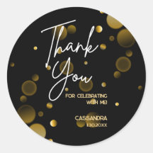 Feiern wir Gold Bokeh Gradient Black Birthday