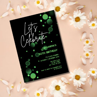 Feiern wir Green Bokeh Gradient Geburtstag Einladung