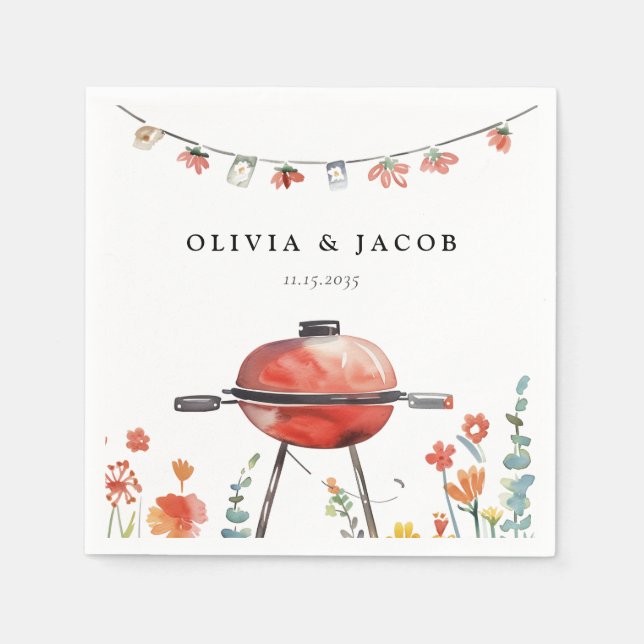 Feiern wir mit GRILLEN Couples Shower Serviette (Vorderseite)