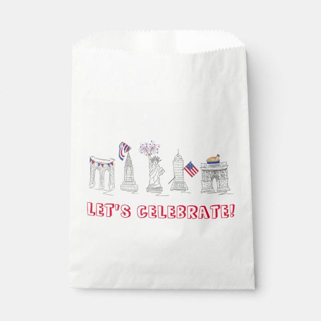 Feiern wir New York City 4. Juli Patriotic Geschenktütchen (Vorderseite)