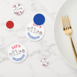 Feiern wir New York City 4. Juli Patriotic Konfetti