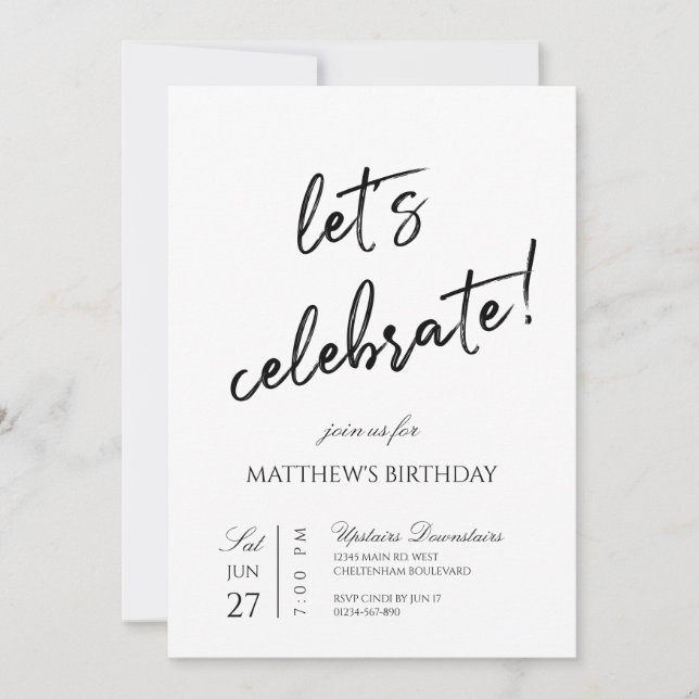 Feiern wir Party Einladung (Vorderseite)