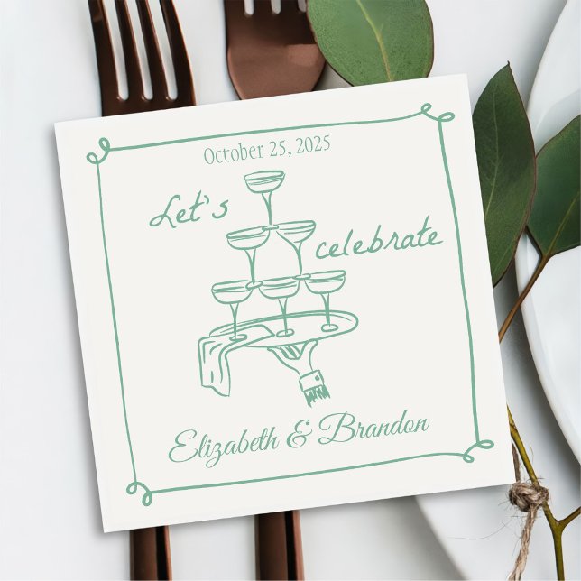 Feiern wir Personalisierte Hochzeiten von Napkins Serviette (Von Creator hochgeladen)