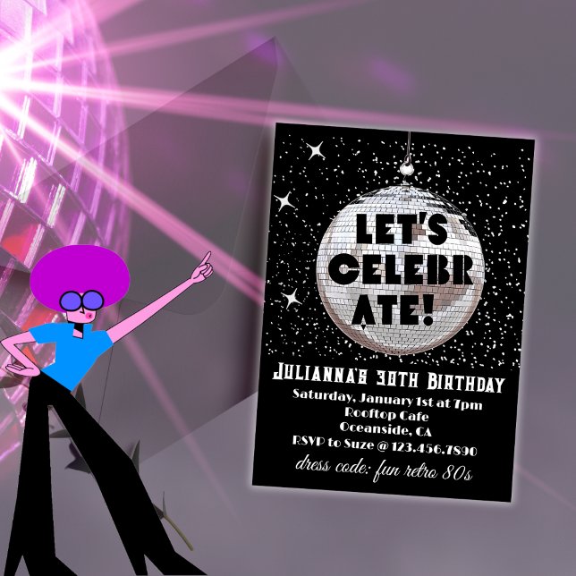 Feiern wir Retro 80er Geburtstag Einladung (Let's Celebrate 30th Birthday Invitations)