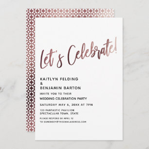 Feiern wir Rose Gold Hochzeit Einladung
