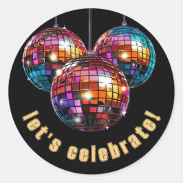 Feiern wir runder aufkleber