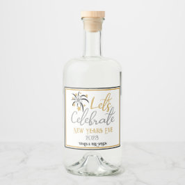 Feiern wir Silvester-Schwarzgoldsilber Alkoholflaschenetikett