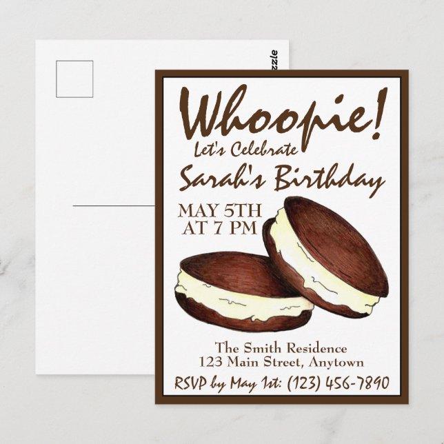 Feiern wir! Whoopie Pies Birthday Party Postkarte (Vorne/Hinten)