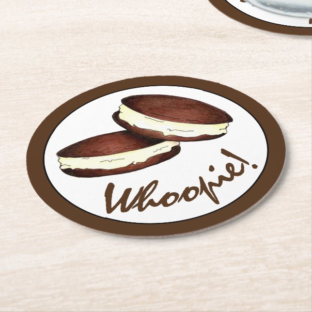 Feiern wir! Whoopie Pies Birthday Party Runder Pappuntersetzer (Angewinkelt)