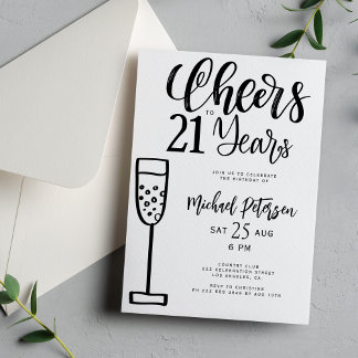 Feiern zu 21 Jahren Typografie Geburtstagsparty Einladung