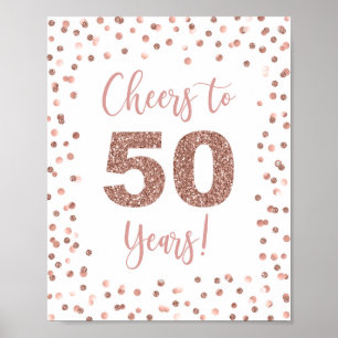 Feiern zu 50 Jahren Signatur Rose Gold Glitzer Con Poster