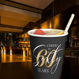 Feiern zu 60 | 60. Black Gold Glitzer Geburtstag Pappbecher