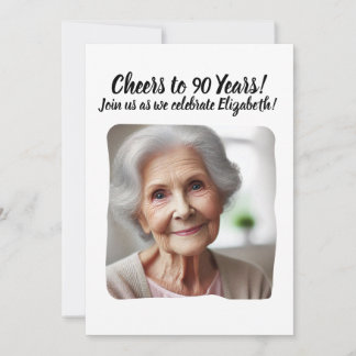 Feiern zu 90 Jahren 90. Geburtstagsparty Foto I hi Einladung