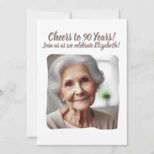 Feiern zu 90 Jahren 90. Geburtstagsparty Foto I hi Einladung