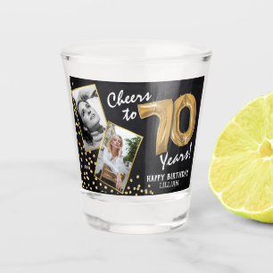 Feiern zu den Jahren 70. Geburtstag 2 Foto Schnapsglas