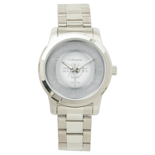 Feiern zum 10. Hochzeitstag Armbanduhr (Vorderseite)