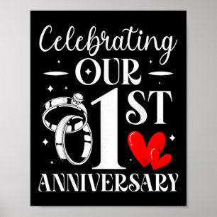 Feiern zum 1. Jahrestag der Hochzeit Poster