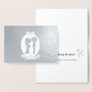 Feiern zum 25-jährigen Silber-Jubiläum Folienkarte