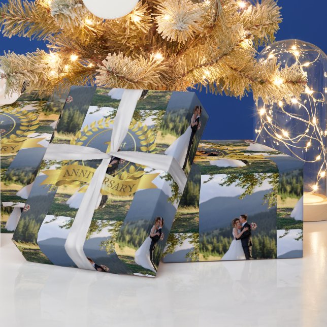 Feiern zum ersten Hochzeitstag anpassen Geschenkpapier (Feiertage)