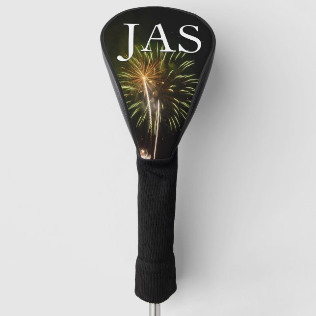 Feiern zum grünen und goldenen Feuerwerk Golf Headcover (Vorderseite)