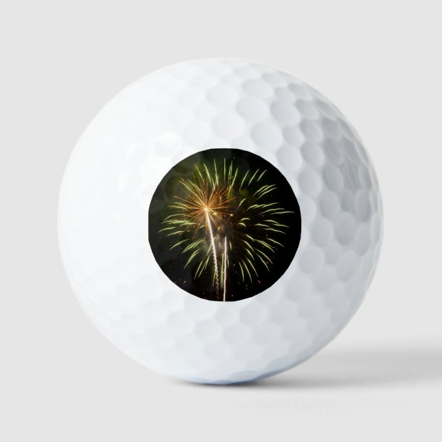 Feiern zum grünen und goldenen Feuerwerk Golfball (Vorderseite)