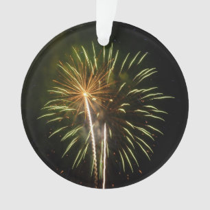 Feiern zum grünen und goldenen Feuerwerk Ornament