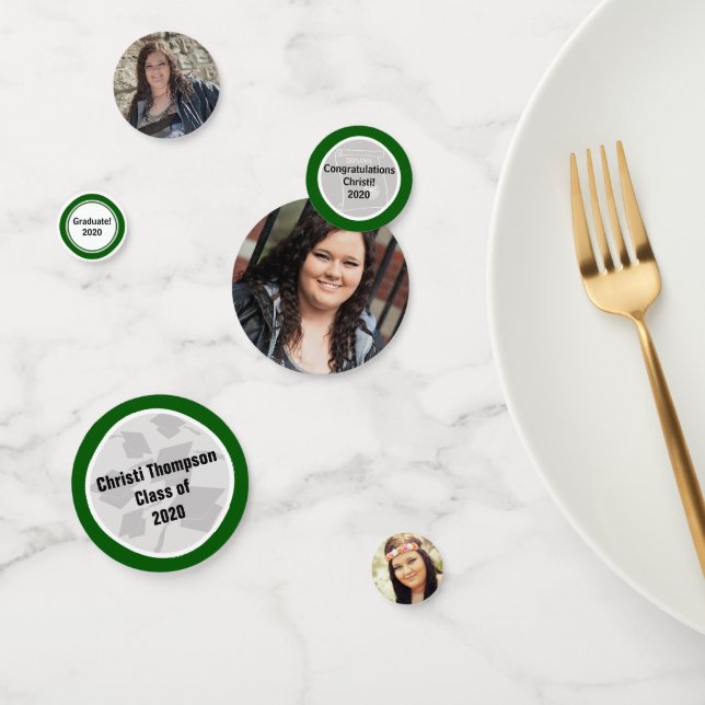 Feiern zum grünen und weißen Abschluss Konfetti (Gruppe)