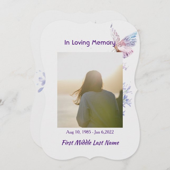 Feiern zum Lebensdienst laden zum Schmetterling ei Einladung (Vorne/Hinten)