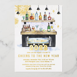 Feiern zum neuen Jahr | Holiday Cocktail Party Folieneinladung
