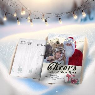 Feiern zum Neujahrsfest Saisongrüße Foto Feiertagspostkarte