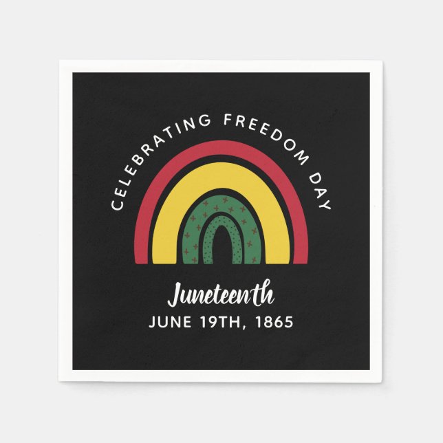 Feiern zum Tag der Freiheit im Juni 1865 Regenboge Serviette (Vorderseite)