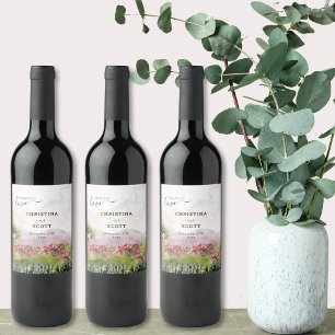 Feiern zur Hochzeit von Liebe Country Meadow Water Weinetikett