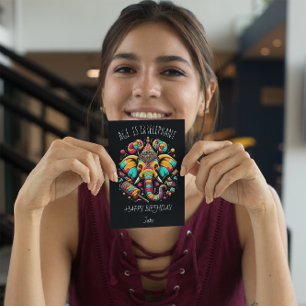 Feiernder Elefant: Jakes Irrelephant Geburtstag Dankeskarte