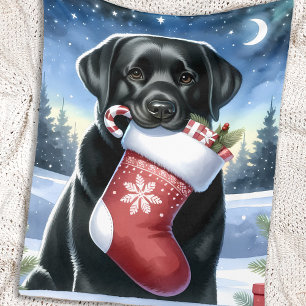 Feiernder Labrador Retriever Dog Lover Weihnachten Fleecedecke
