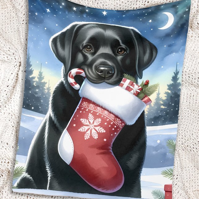 Feiernder Labrador Retriever Dog Lover Weihnachten Fleecedecke (Von Creator hochgeladen)