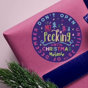 Feiernder Spaß & farbenfrohe Nieking bis Weihnacht Runder Aufkleber