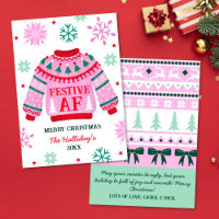 Feierndes Ugly Sweater & Snowflakes Paar